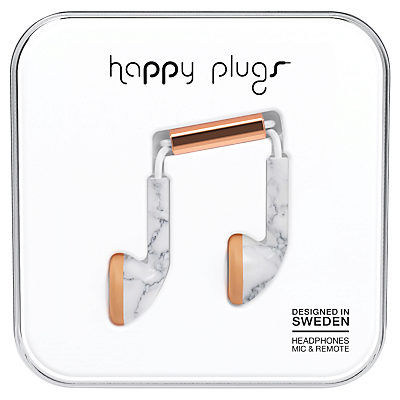 Happy Plugs Earbud Headphones with Mic/Remote Marble Happy Plugs Earbud Headphones with Mic/Remote Marble